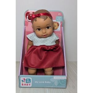 Be My Baby My Love 14" Baby Doll Sucks Thumb Pacifier red dress Hispanic or AA